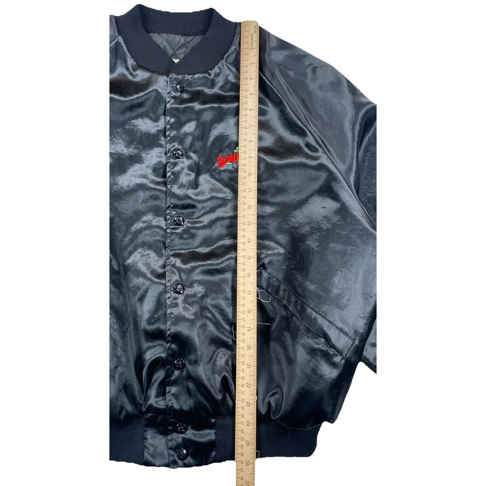 Vintage Squirt ABC Sports Satin Jacket Button Up Size XL‎ USA Black